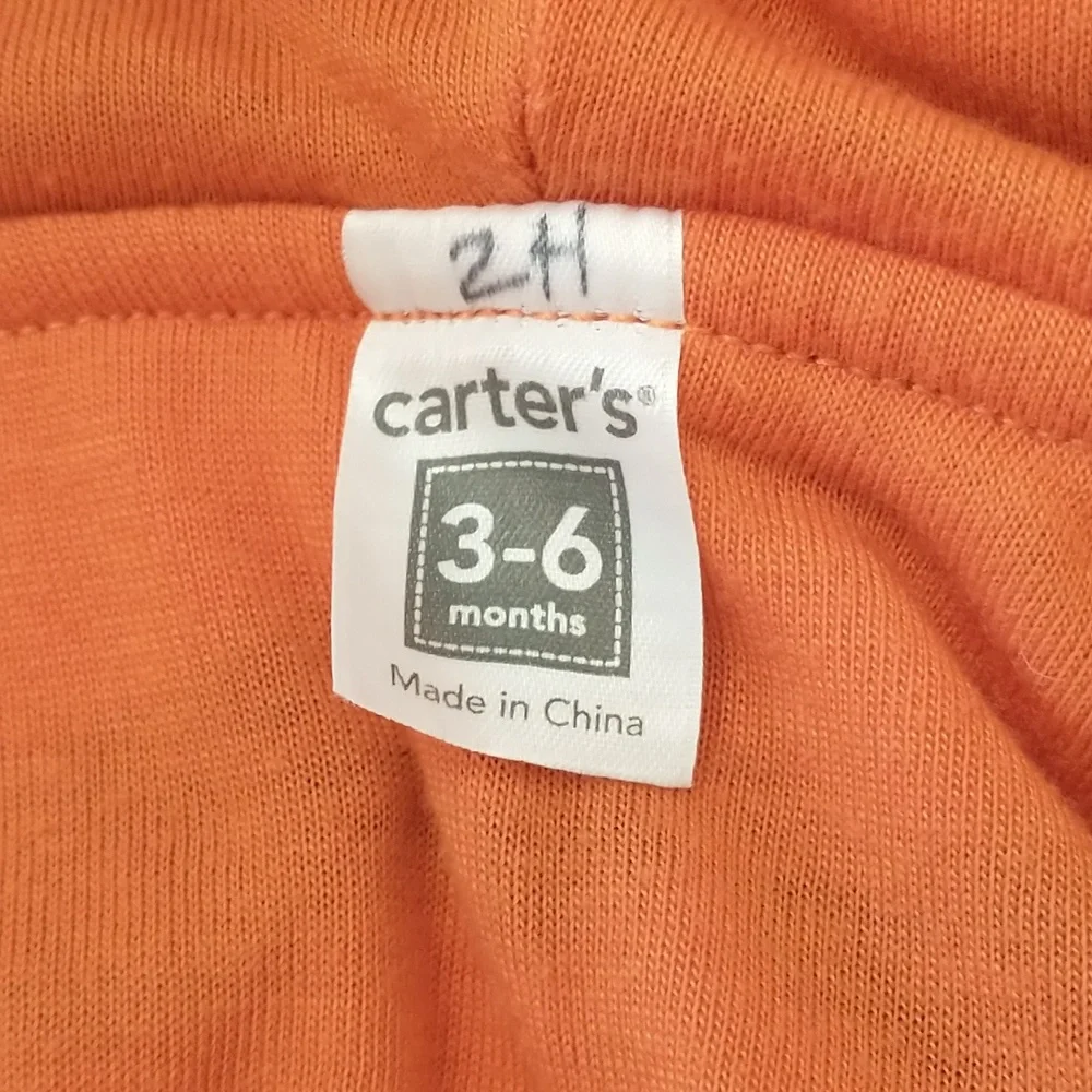 Tiger Halloween Costume, Carter's Size 3 To 6 Months, Fleece Zip Up Hoodie - Picture 4 of 6
